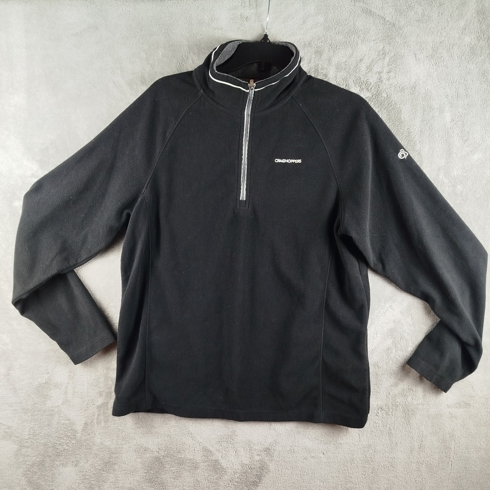 Craghoppers 1/2 Zip Jumper Sweater Fleece Casual Black Mens Medium Pullover‎